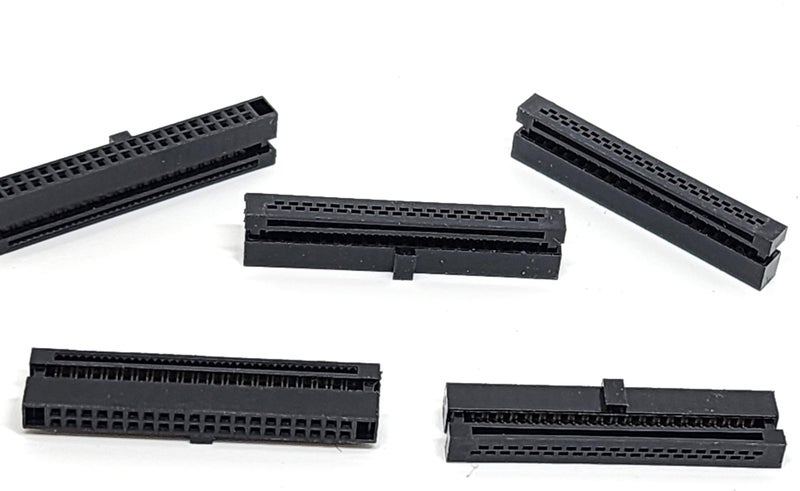 Connectors Pro 1.27mm 2x20 0.05" Pitch Super Mini Dual Rows IDC 40P 10-Pack FC Female Sockets Terminates to 0.635mm 0.025" Flat Ribbon Cable (FC-40P-20PK)